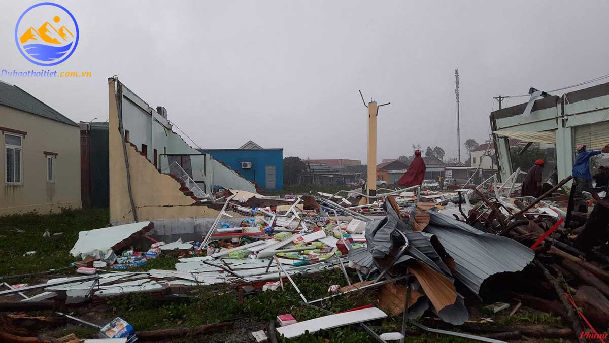 Mức tàn phá của lốc xoáy ở tỉnh Quảng Trị