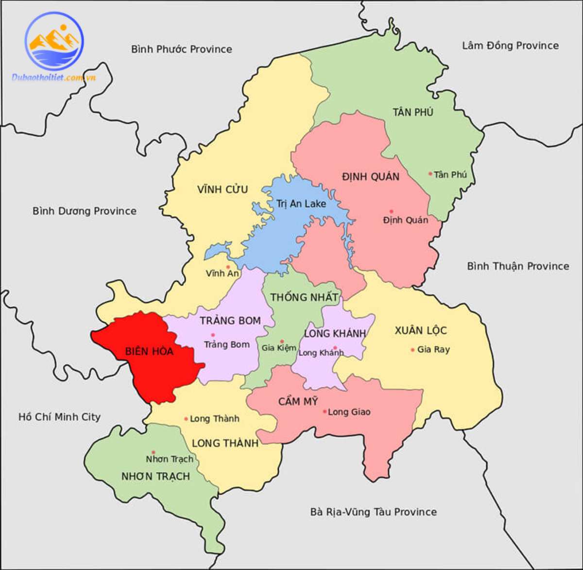 Vị trí địa của tỉnh Đồng Nai